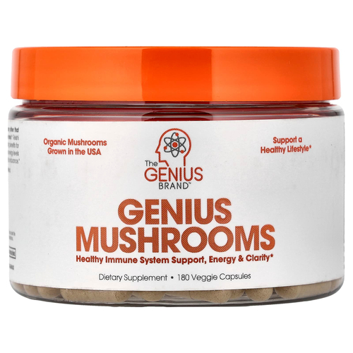 The Genius Brand, Genius Mushrooms, 180 растительных капсул