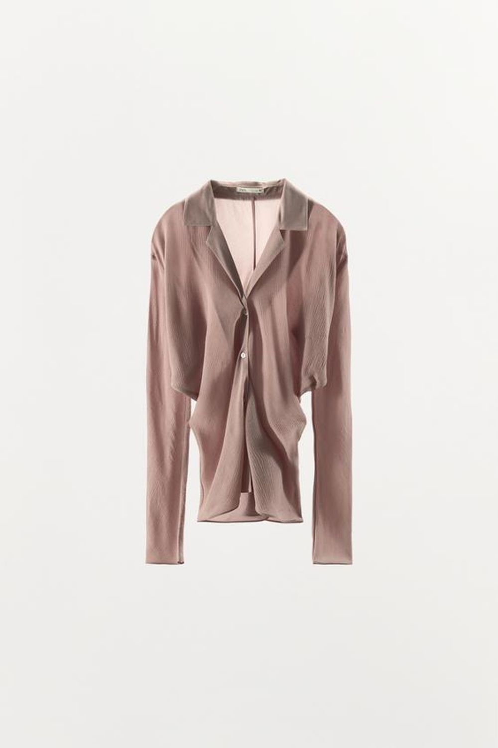 ZARA РУБАШКА-ЛЕТУЧАЯ МЫШЬ ИЗ 100% ВИСКОЗЫ, ОТТЕНКИ ФИОЛЕТОВОГО