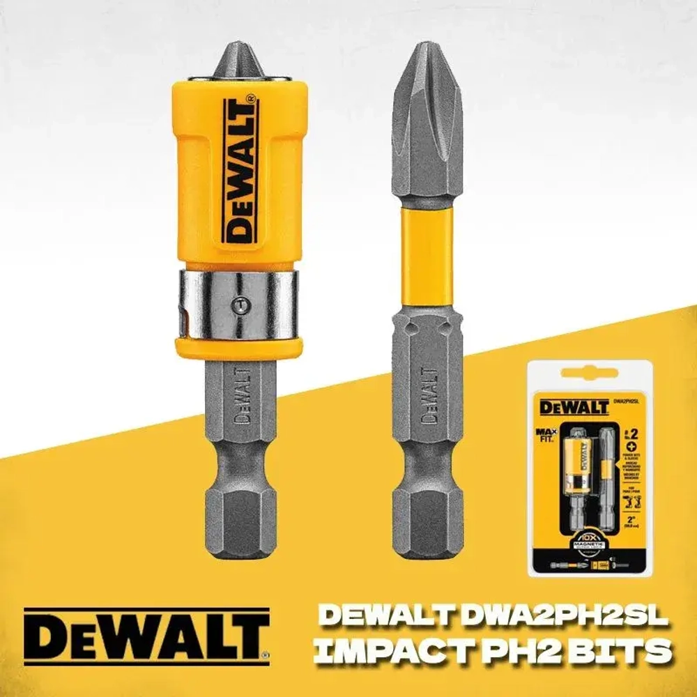 DEWALT DWA2PH2SL MAXFIT Phillips Комплект ударного привода Комплект вращающегося магнитного долота Инструменты DEWALT