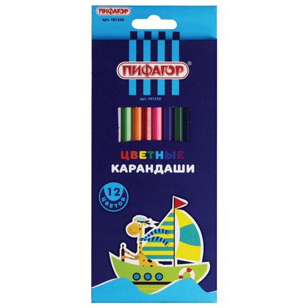 Карандаши 12цв. "Жираф" (Пифагор) Карандаши 12цв. "Жираф" (Пифагор)