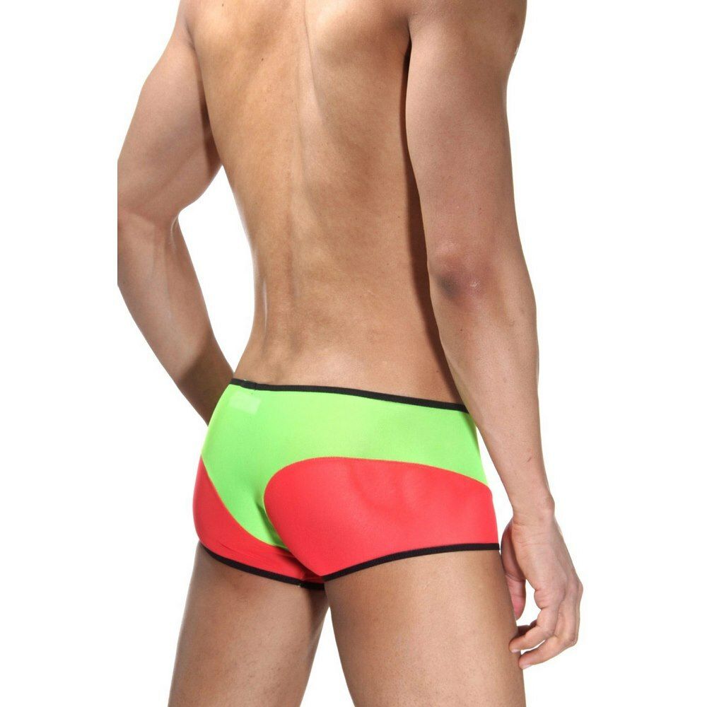 Мужские трусы хипсы черные с красно-зеленым Cosmos Colors BR30RG