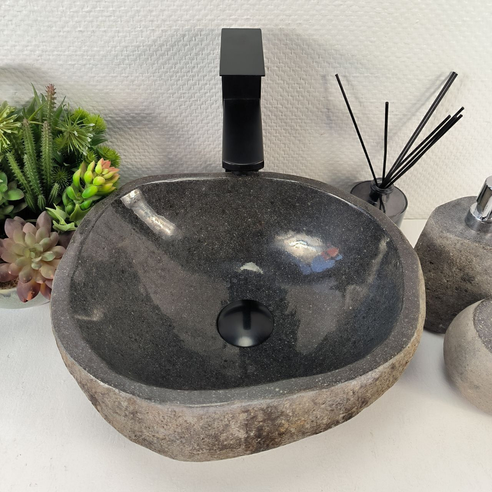 Каменная раковина из речного камня RS-05426 (36*31*15) 0855 из натурального камня