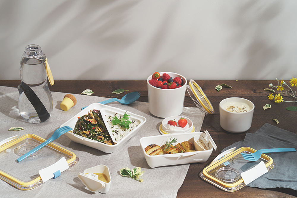 Ланч-бокс black+blum, bento box, 500 мл, желтый
