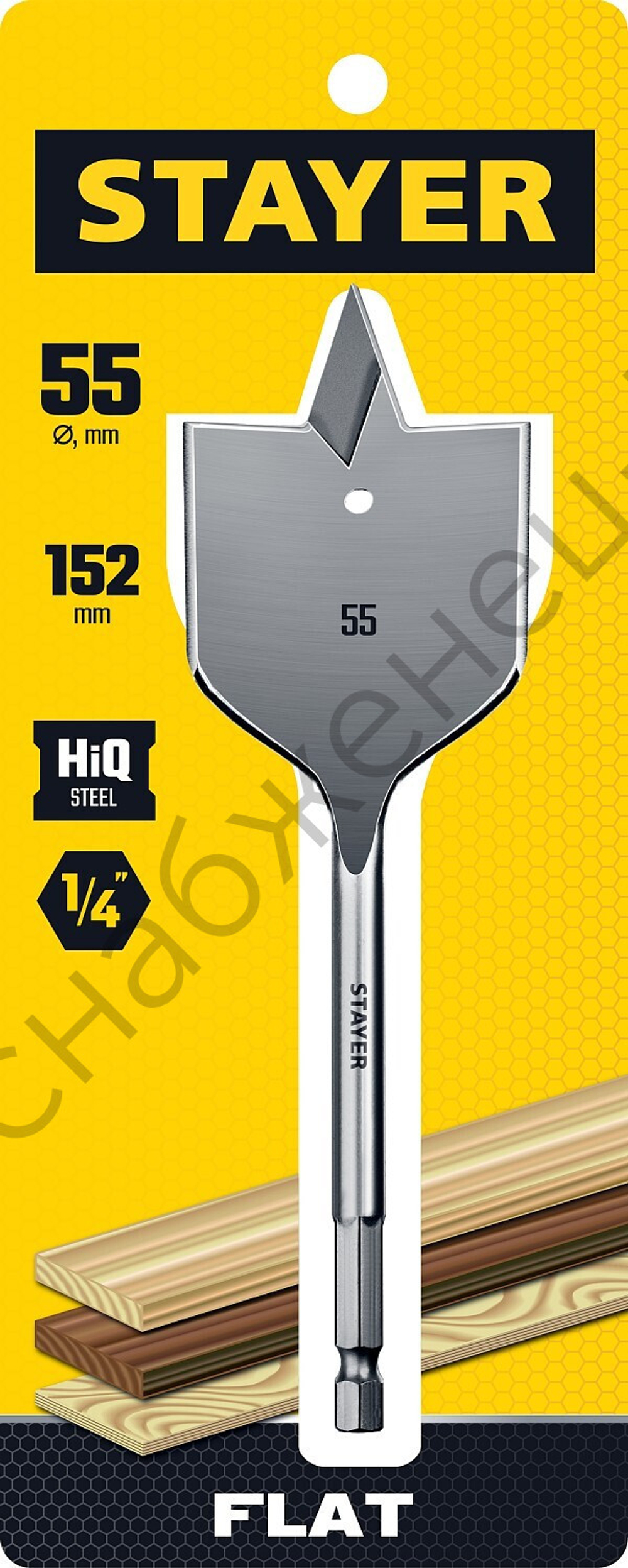 STAYER FLAT 55x152мм, сверло по дереву перовое