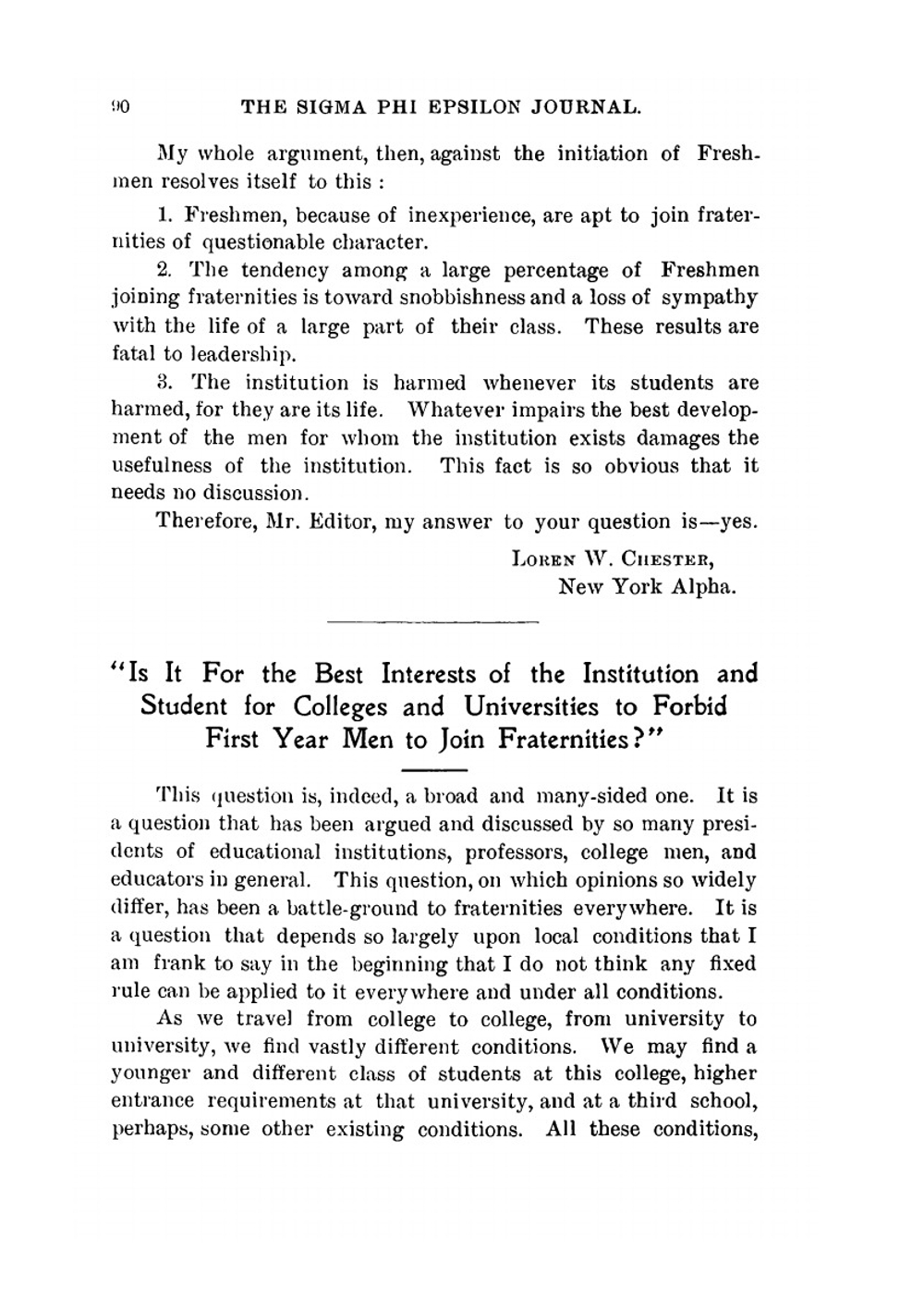 Sigma Phi Epsilon Journal. Volume Vol 7 No. 2 | Sigma Phi Epsilon