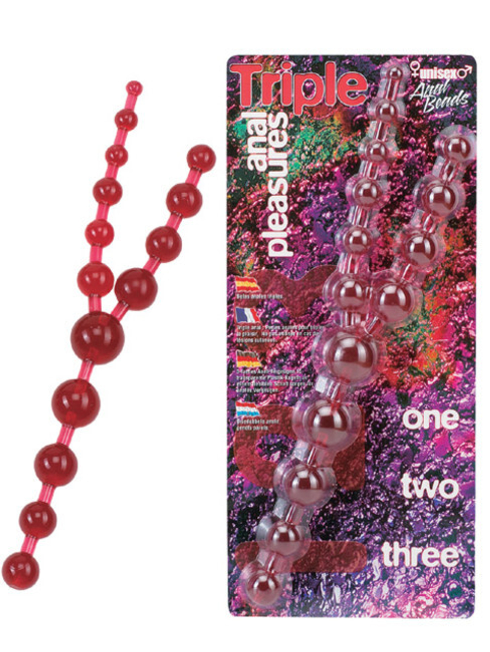 Красные анальные бусы Triple Anal Pleasure Beads ( 30 см ,красный) (Цвет: красный)