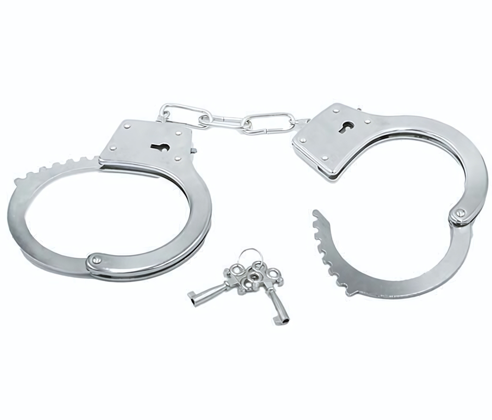 Классические металлические наручники с ключиками (Цвет: серебристый)