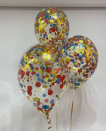 Шар с конфетти Желтый+Красный+Синий+Золото
