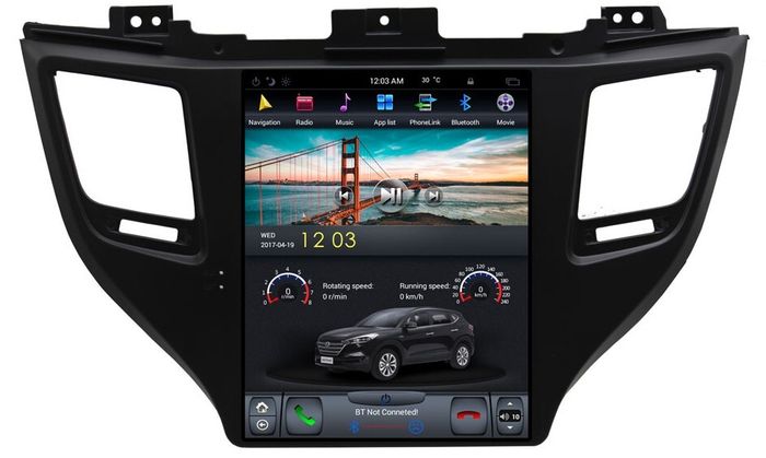 Магнитола для Hyundai Tucson 2015-2018 - Kuberg ZF-1075-DSP вертикальный экран 10.4" в стиле "Тесла" на Android 9