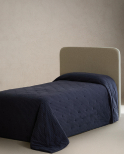Zara Home покрывало детское из хлопка, тёмно-синий, в полоску · 1604/005