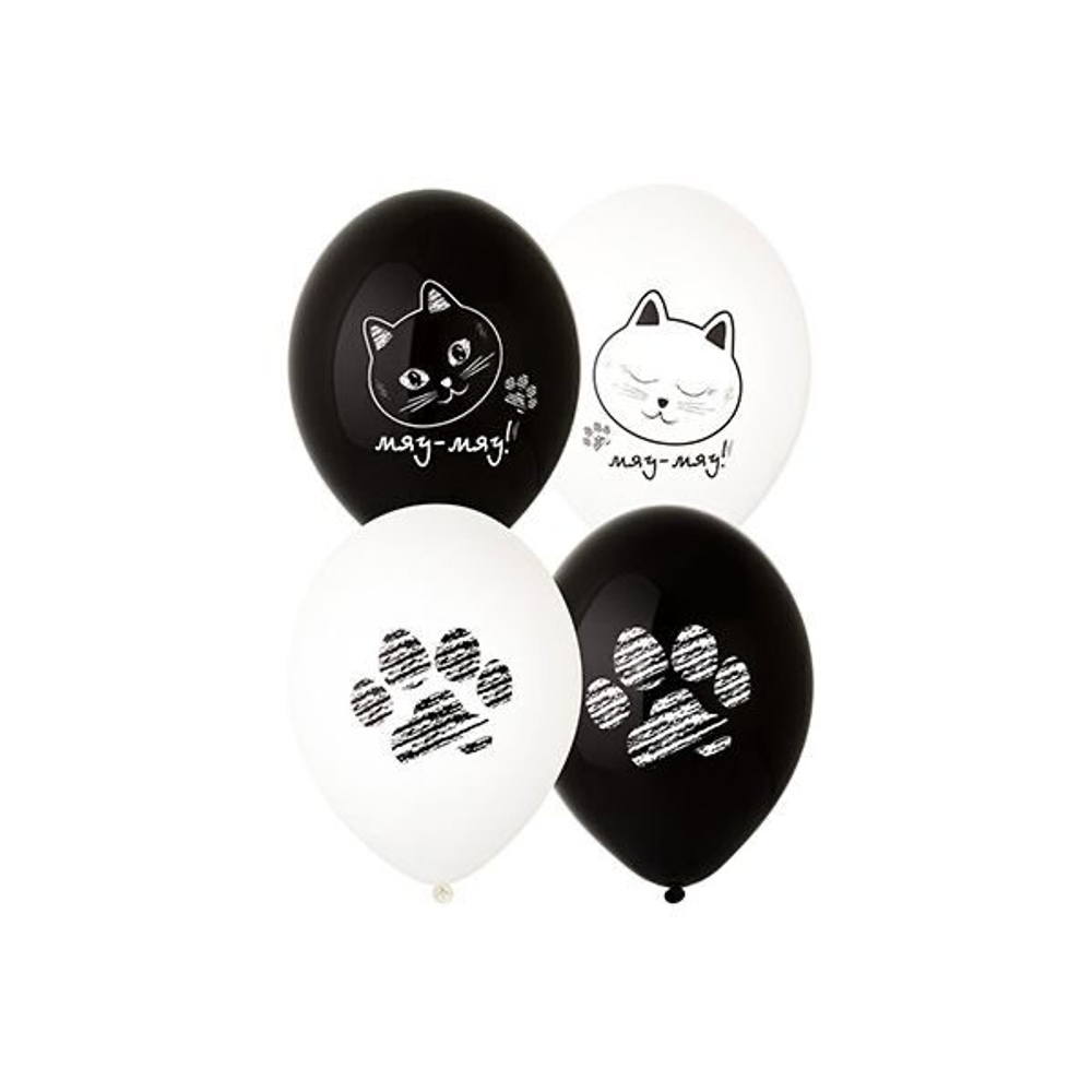 Шары с рисунком 36 см Котики Лапки