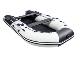 Лодка ПВХ РИВЬЕРА 3600 килевое надувное дно "комби" светло-серый/черный