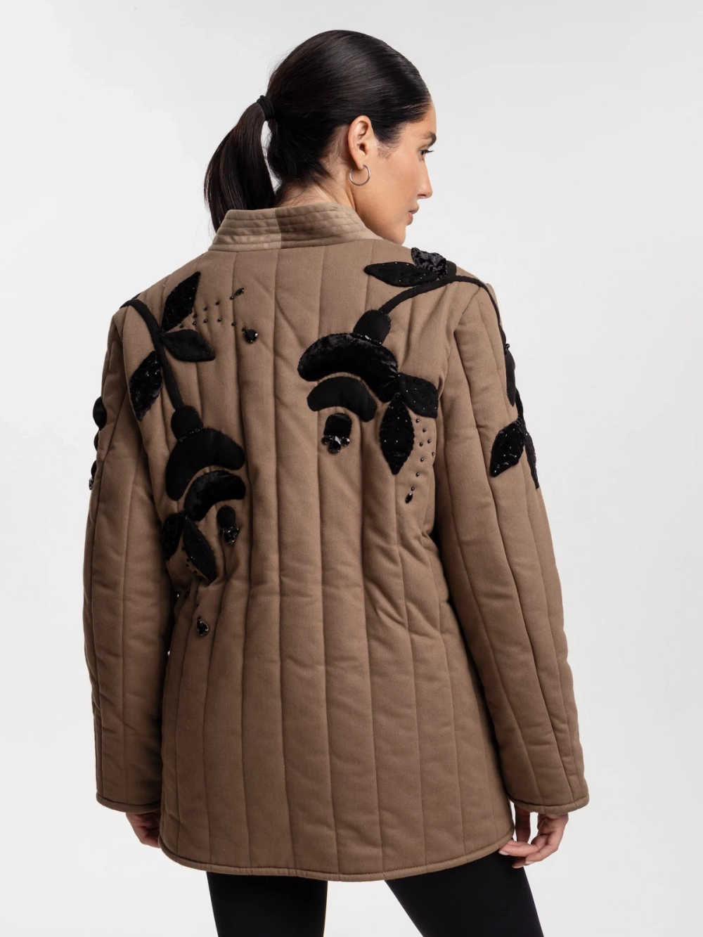 Телогрейка black FLOWERS, хаки