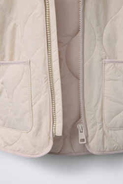 ZARA СТЕГАНАЯ КУРТКА WATER REPELLENT, ЭКРЮ