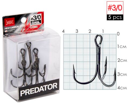 Крючки-тройники Lucky John PREDATOR сер. LJH234 разм.003/0 5 шт.