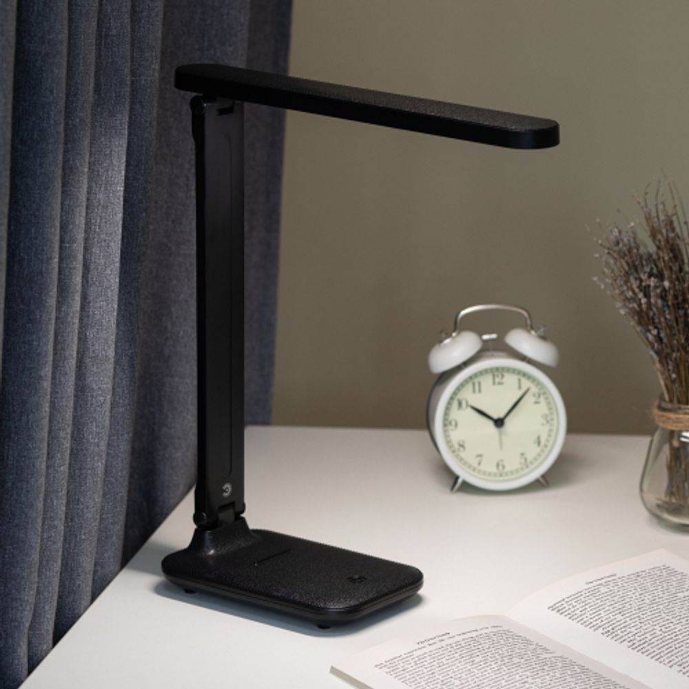 Настольный светильник ЭРА NLED-495-5W-BK светодиодный аккумуляторный черный | Светодиодные настольные лампы