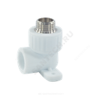 Угольник PP-R комбинированный белый Дн 25х1/2" НР с креплением VALFEX 10121025