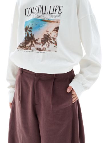 Белый хлопковый лонгслив COASTAL LIFE