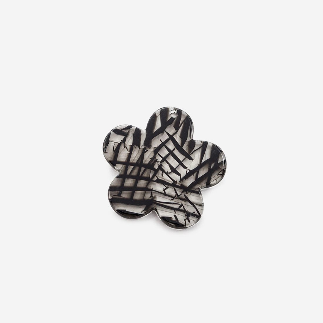 Подвеска "Цветок", 29мм, черный акрил