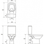 Унитаз-компакт CARINA Clean On 011 3/5 DPL EO slim Cersanit