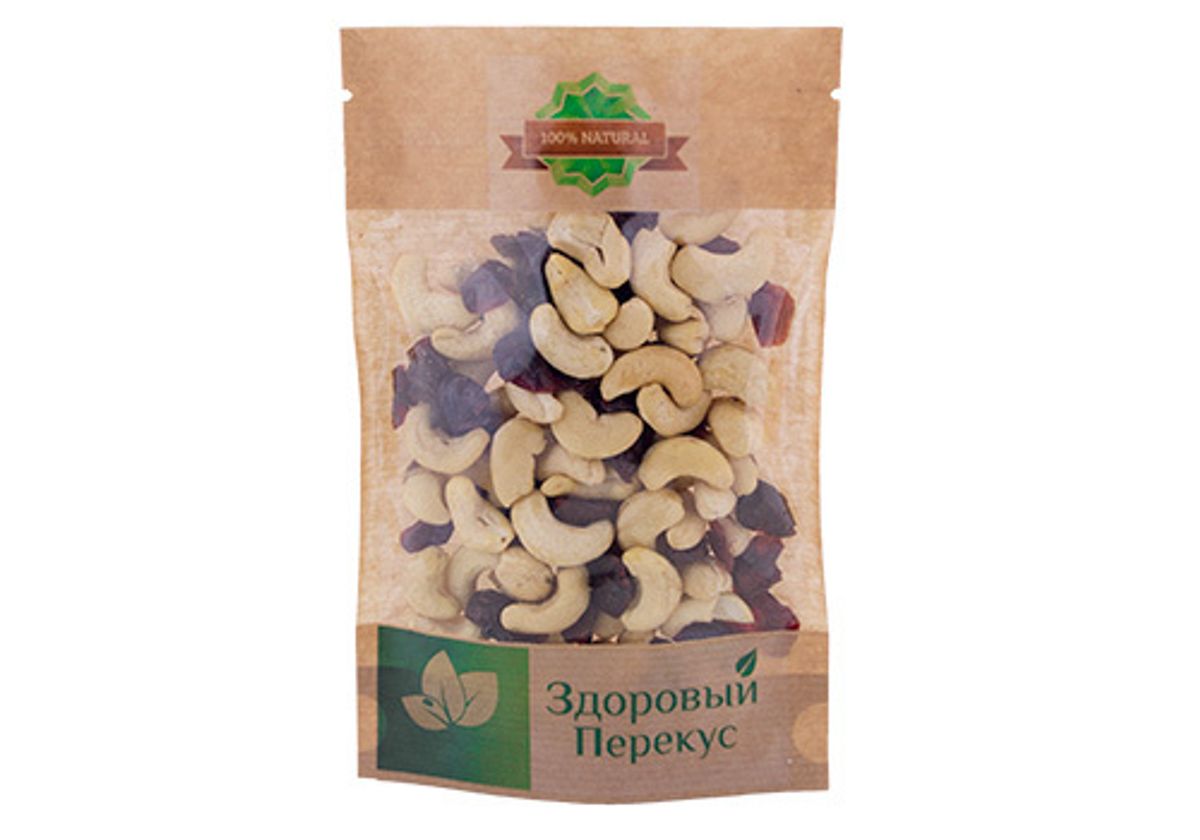 Здоровый перекус кешью с клюквой, 100г