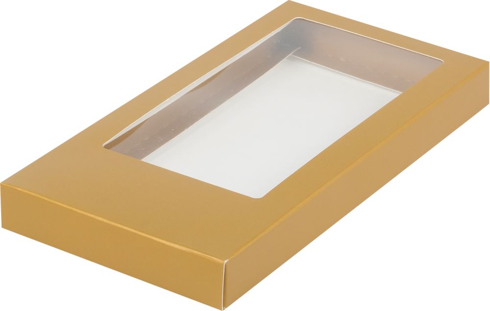 Коробка под плитку шоколада 18*9*1,7 см, Золото МАТОВОЕ (крышка+дно)