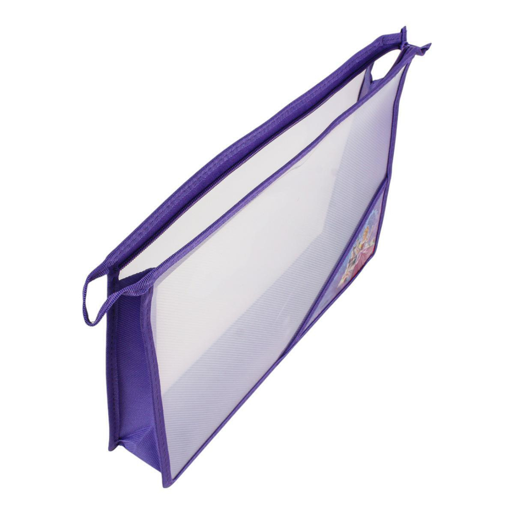 Папка А4 на молнии, прозр.пластик, дизайн на уголке, 60мм, микс 12 (Basir)