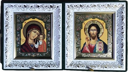 Складень большой зеленый: замша, тиснение с зол. фольгой, стекло, 1 замок (26х23х6) Зол (Кожемяка)