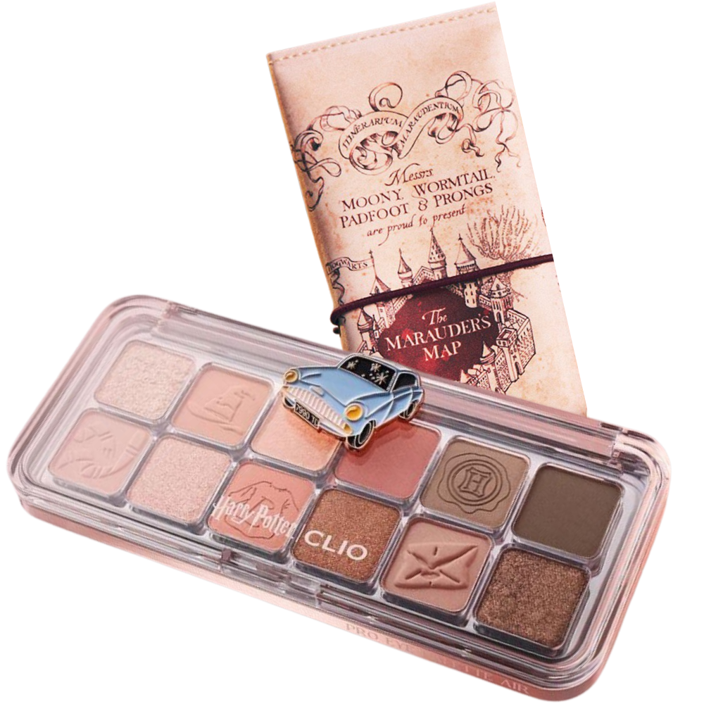 CLIO PRO EYE PALETTE AIR 18 Ronald Weasley (HARRY POTTER COLLABO)+ Harry Potter Map Pouch - Палетка теней для век + чехол для теней "Карта Мародёров"