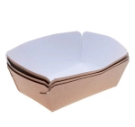 Контейнер бумажный Crystal Box 400мл без крышки 140х100х70 мм, крафт с скругленное дно