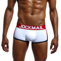 Мужские трусы боксеры белые с push up JOCKMAIL JM6030-1