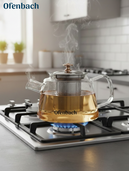 Стеклянный заварочный чайник 800 мл. Ofenbach NB 100617M с фильтром