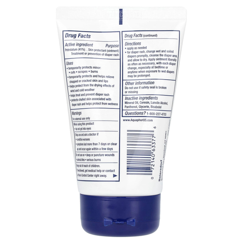 Aquaphor, заживляющая мазь для детей, без отдушки, 85 г (3 унции)