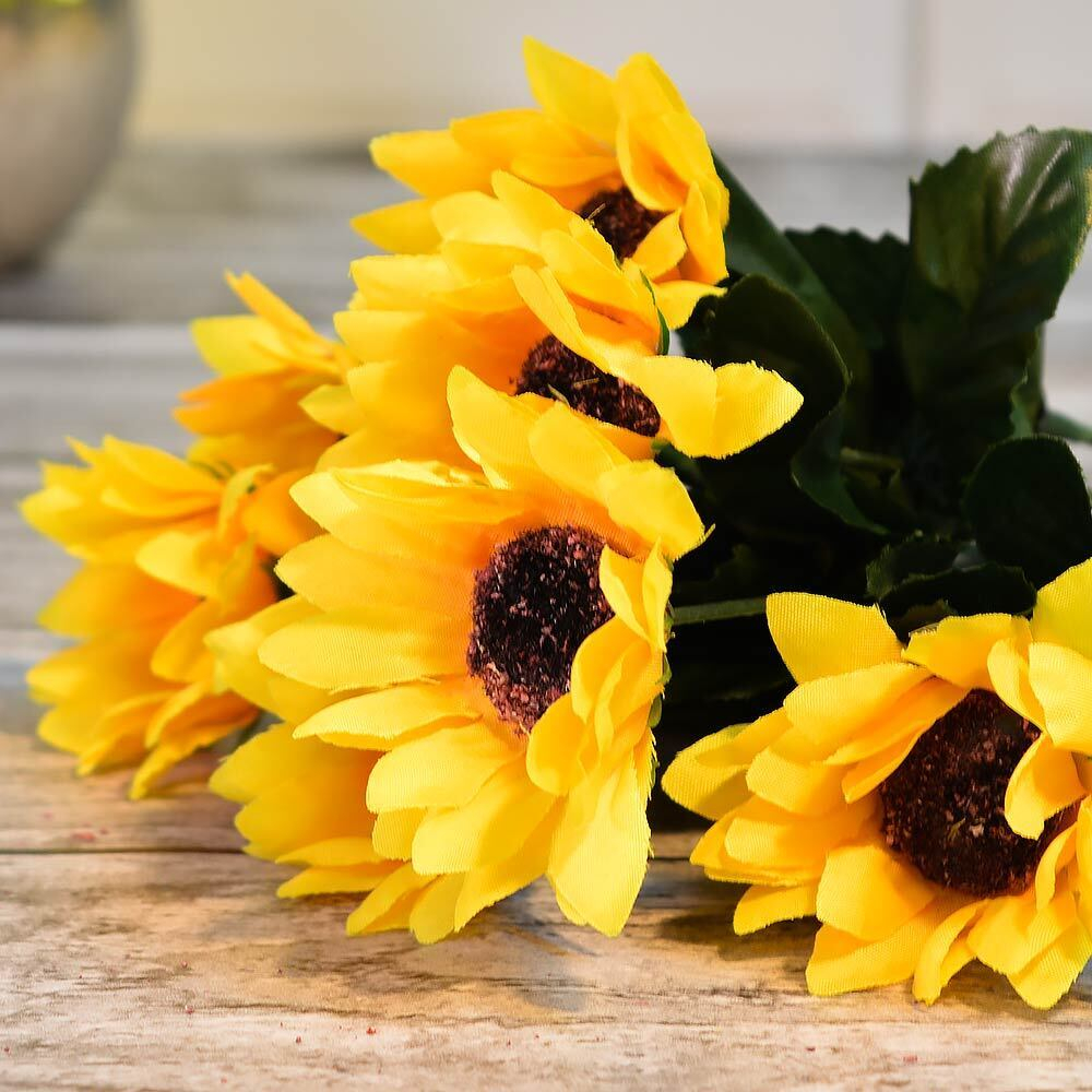 Цветы искусственные "Подсолнух" букет 29см WH-1