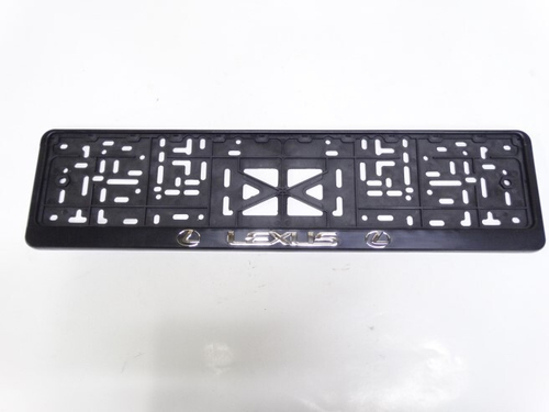 Рамка под номер с защелкой серебро  LEXUS  рельеф (Новосибирск)
