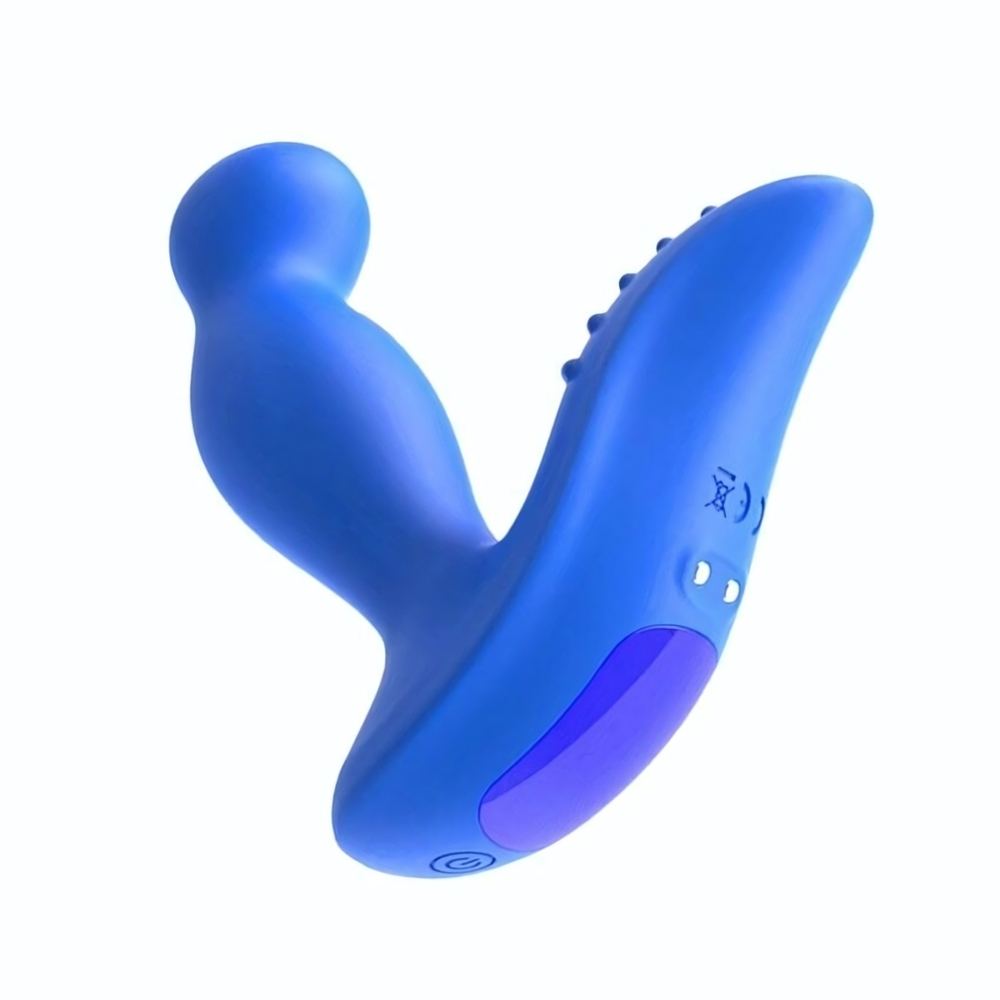 Синий вибромассажер простаты 3,5’’ Remote Control P-spot Massager - 12,5 см. (Цвет: синий)