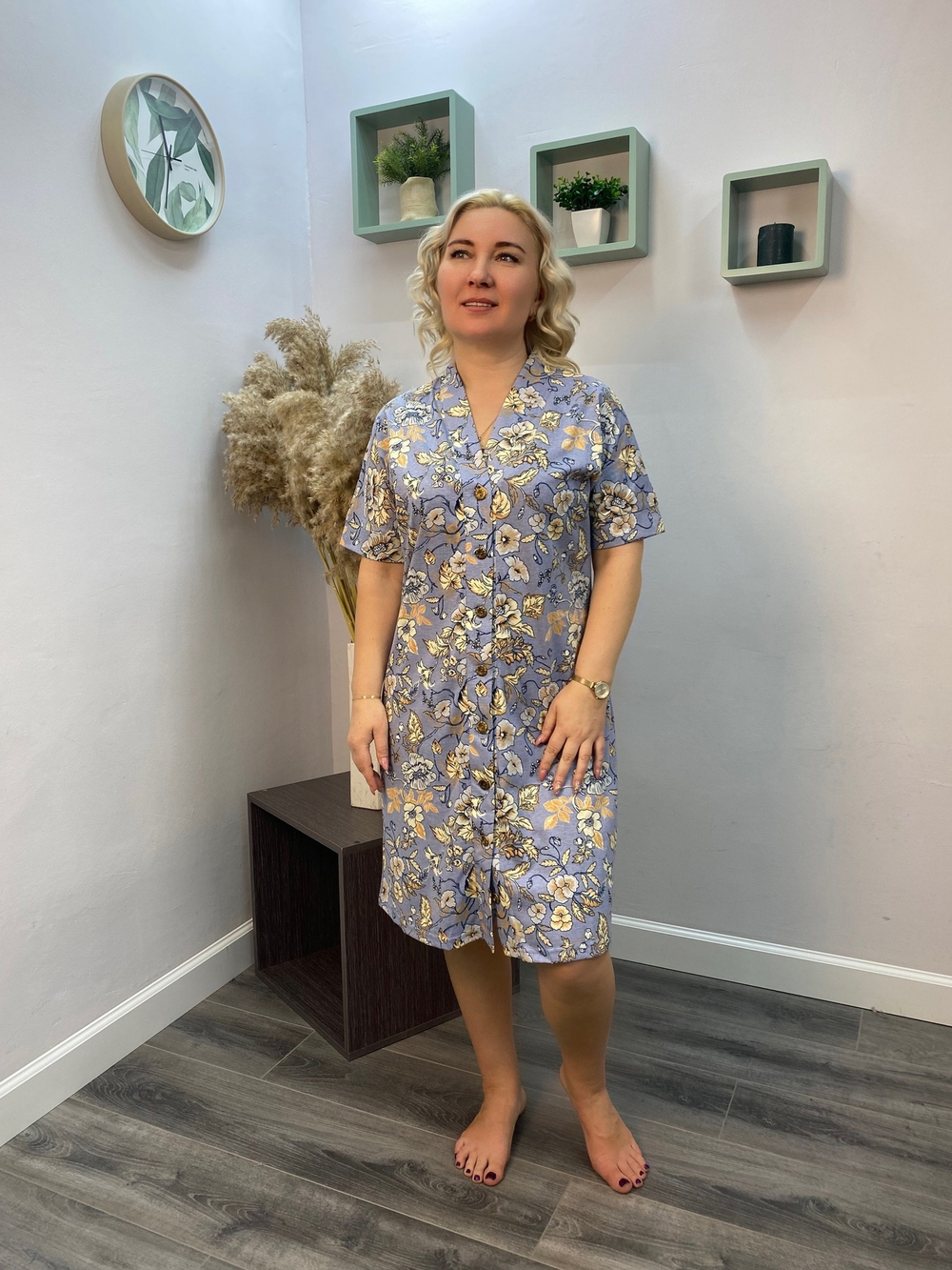 Халат женский "ХЛ-85 К.П" пуговицы (Отекс)