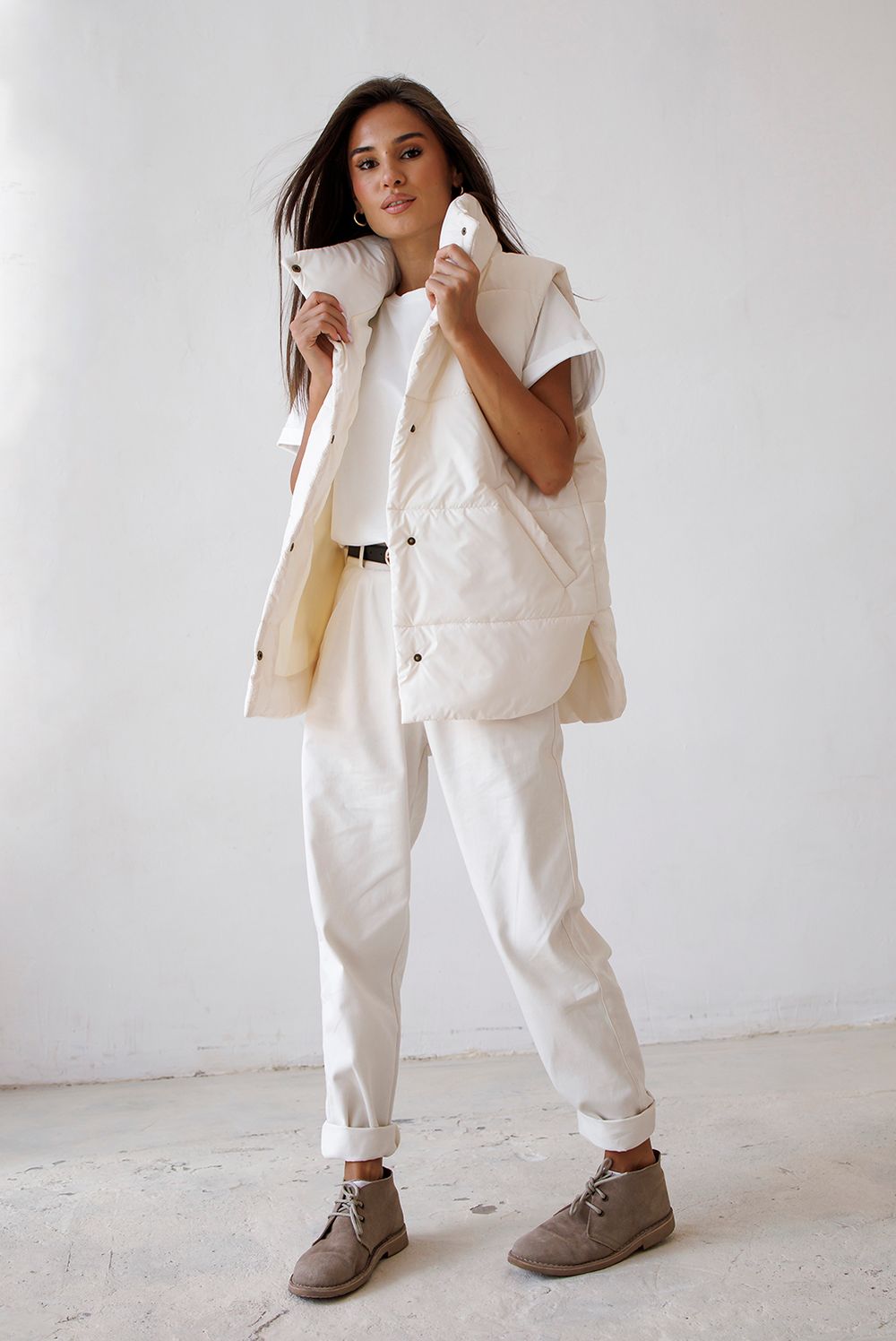 Жилет ko-ko-ko женский утеплённый айвори