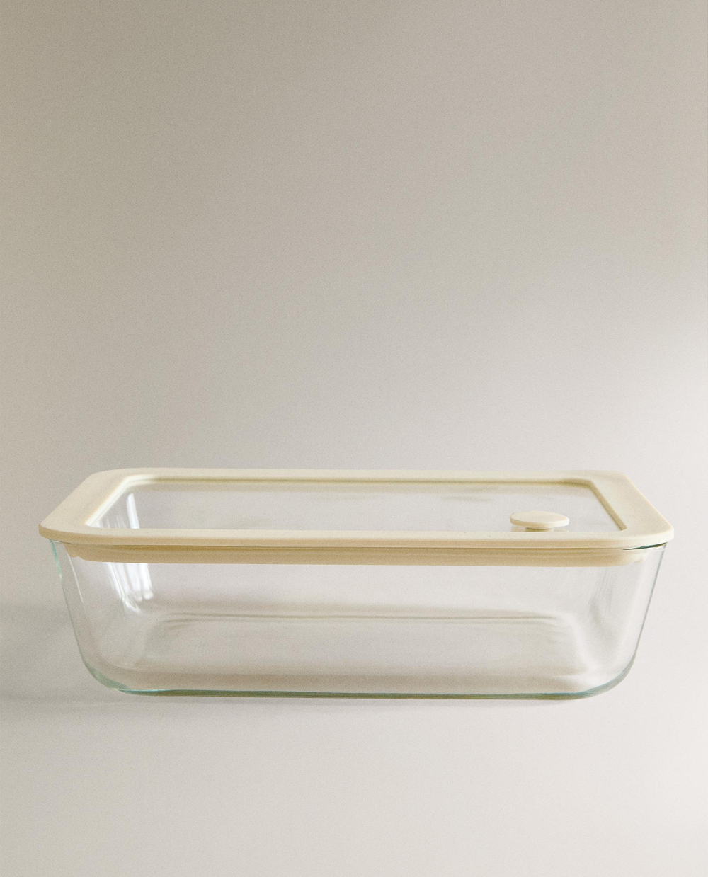 Zara Home пищевой контейнер из боросиликатного стекла, цвет кремовый, 22.6 см