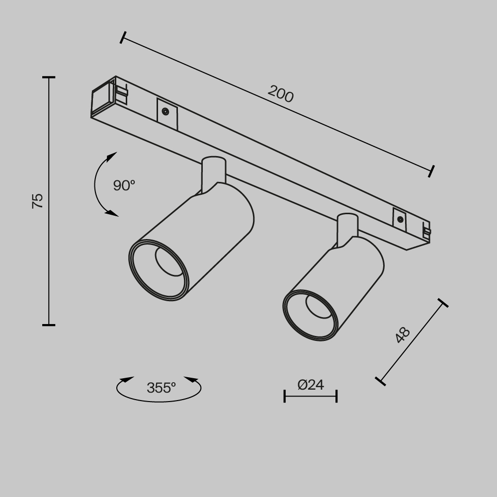 Трековые светильники магнитные Focus Duo Basity 6Вт 36°