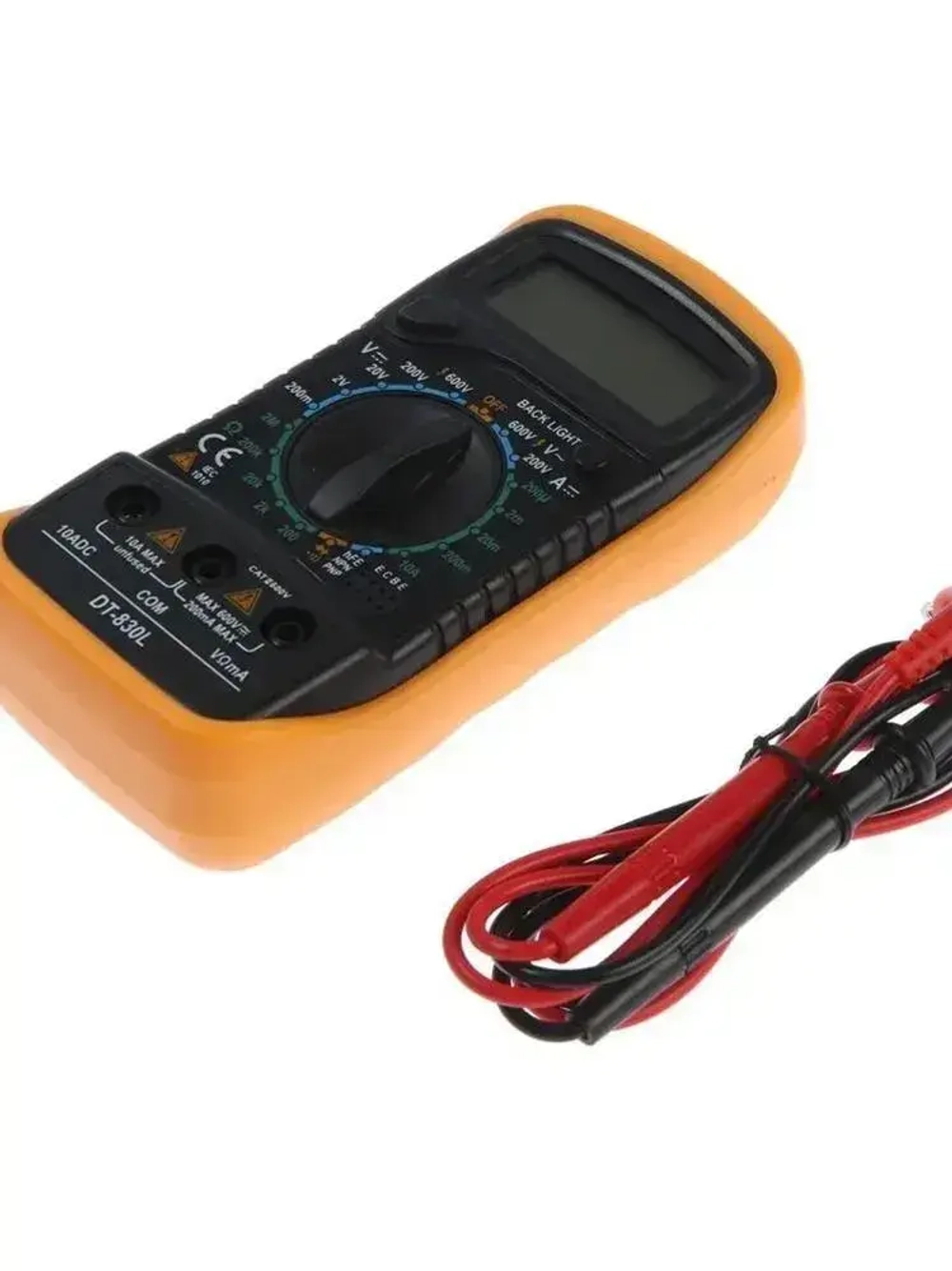 Цифровой мультиметр с звуковой прозвонкой цепи, тестер электрический напряжения постоянного и переменного тока до 600 В, ударопрочный вольтметр для авто