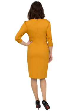 Трикотажное платье 1476А, горчичный #359Гор051476А