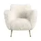 Белое кресло 5191 из ткани с длинным ворсом