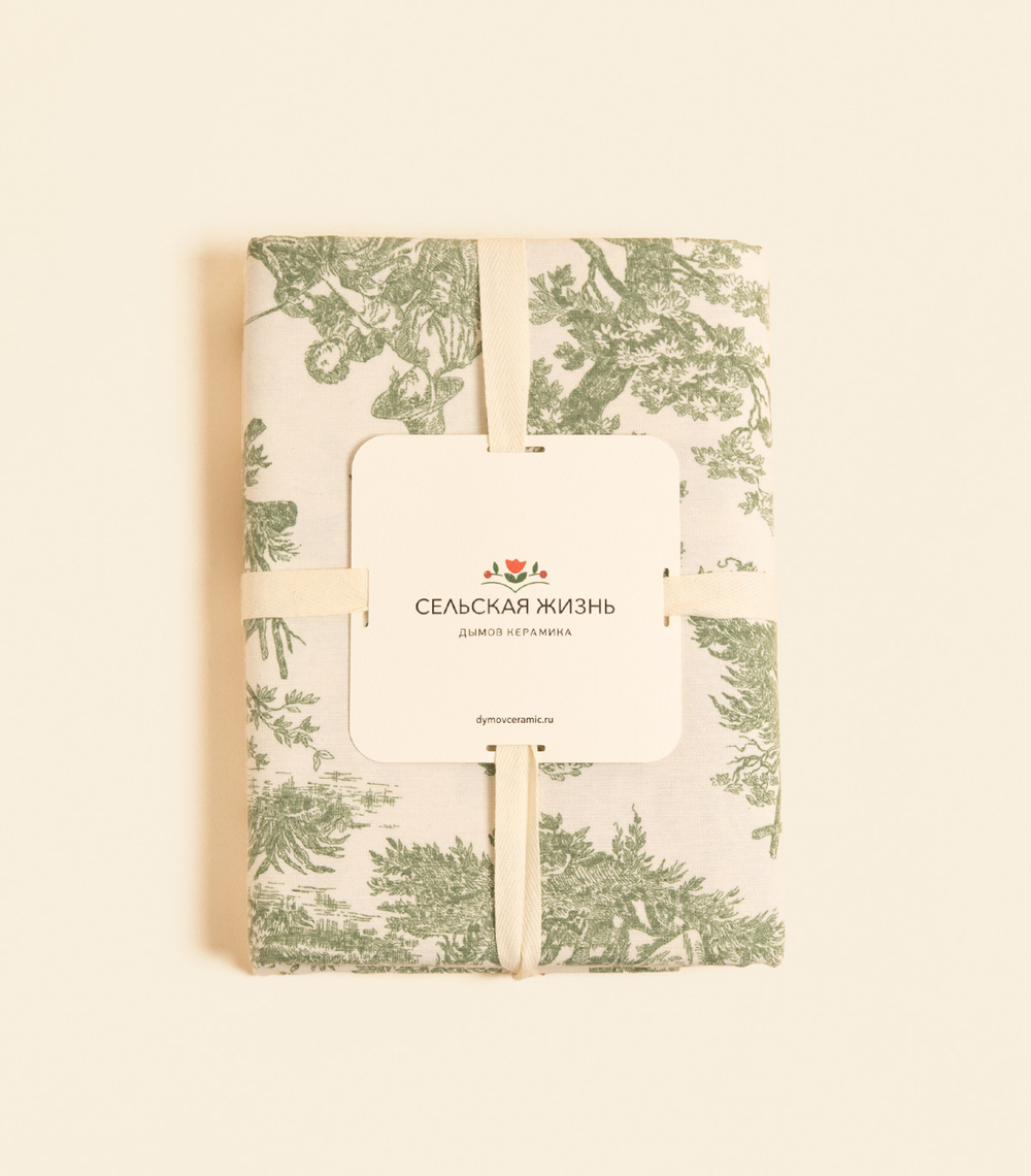 Скатерть – Круглая, зеленая, 180 см | Сельская жизнь