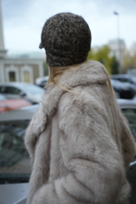 Бейсболка «кудряшка» с ушками миндаль