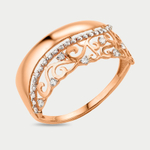 Кольцо для женщин из розового золота 585 пробы с фианитами (арт. 50012700)
