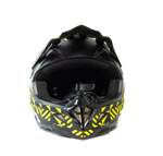 Шлем мото кроссовый HIZER 211 №2 (S) black/green (подростковый)