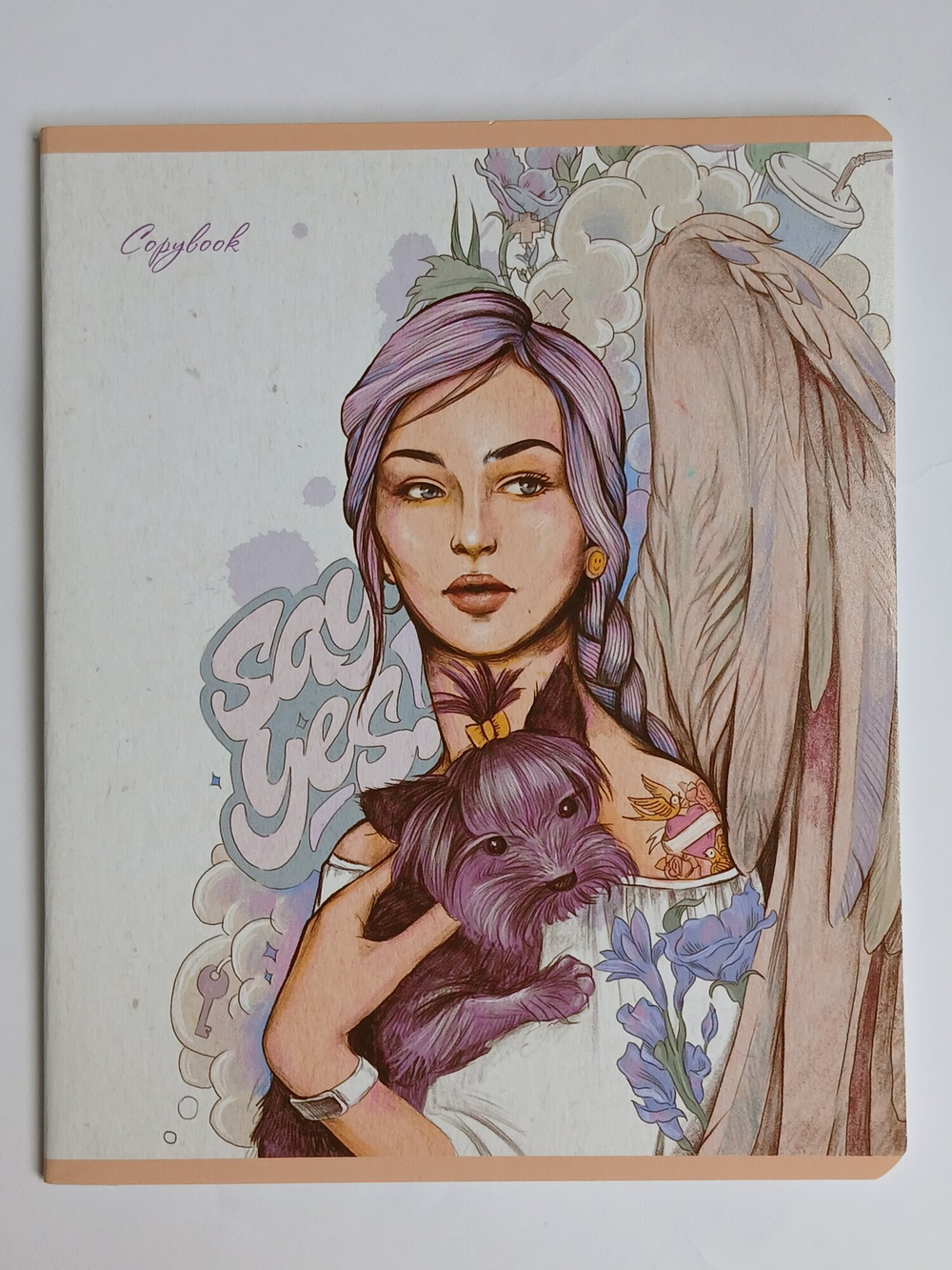 Тетради 48 листа А5+.  "Ангелы", общая, клетка. Формат А5+ (163*203 мм). Арт.120018. С полями. Комплект 5 шт.