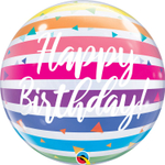 Шар Фольгированный Радуга Омбре Полосы Bubble Прозрачный (Ассорти)