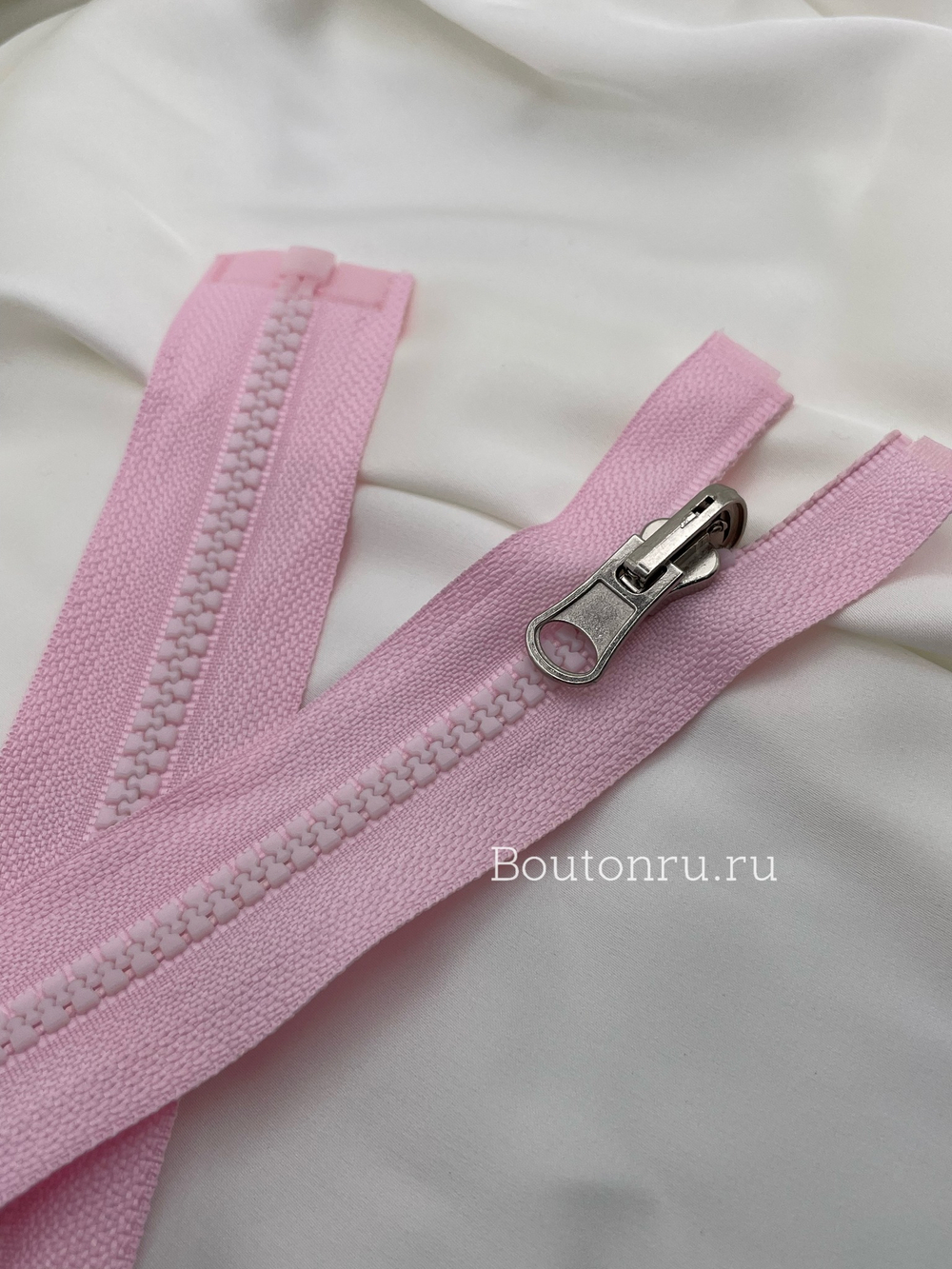 Молния тракторная розовый с перекидным бегунком